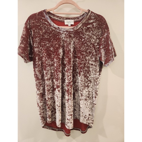 Feel The Piece Tops - Feel the Piece Terre Jacobs XS/S‎ Velvet Burgundy Tunic Tee Shirt